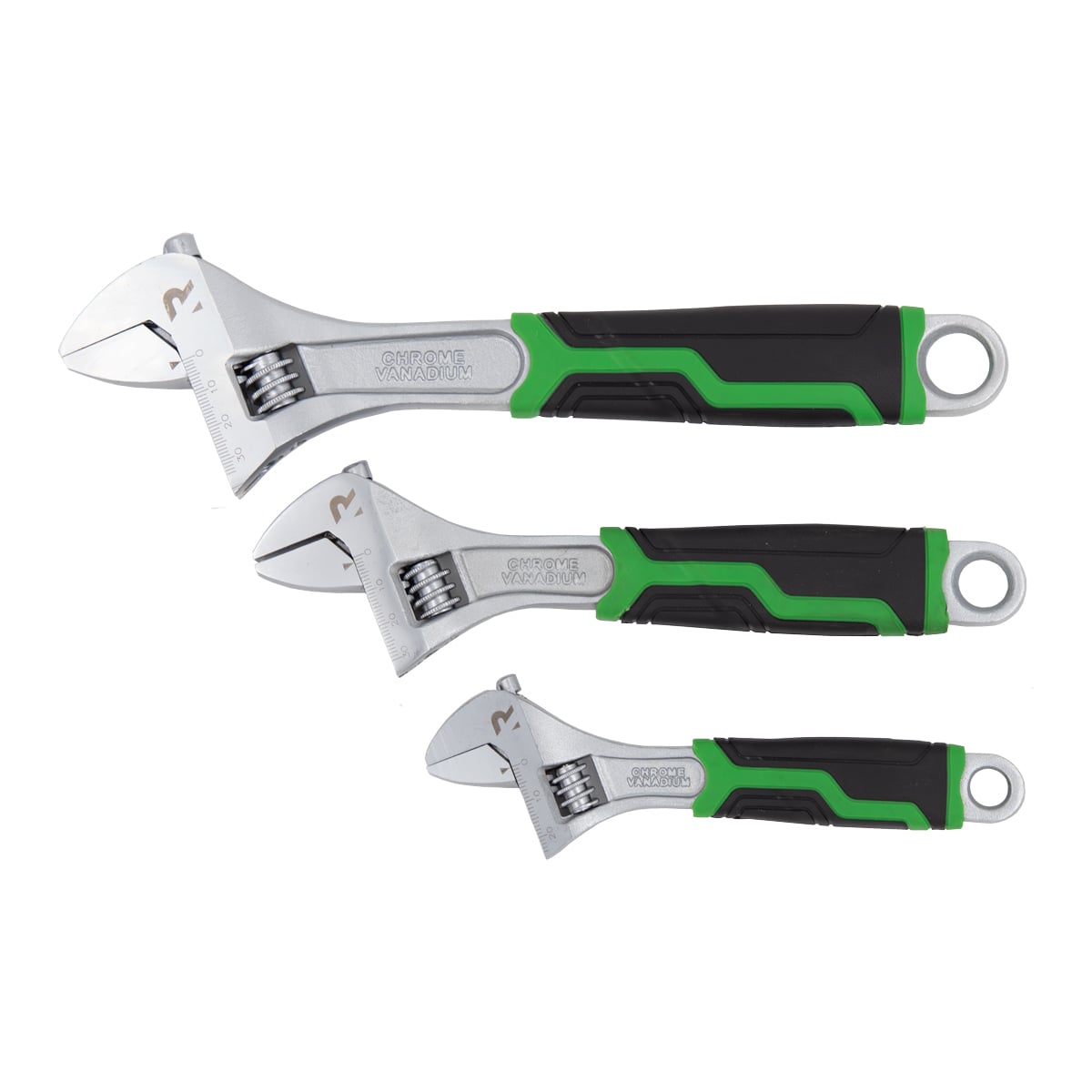 Rikä 3 Piece Adjustable Wrench Set with Soft Grip Handles